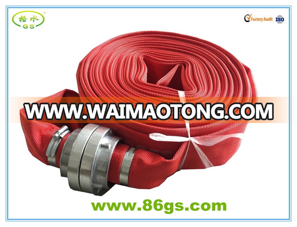 PVC fire hose with red color canvas